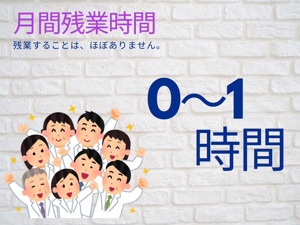 月間残業時間 0~1時間